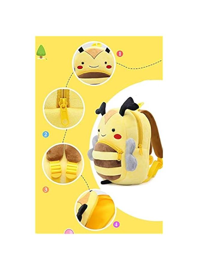 NICE CHOICE Cute Toddler Backpack Toddler Bag Plush Animal Cartoon Mini Travel Bag for Baby Girl Boy 2-6 Years(Bee) - Image 4